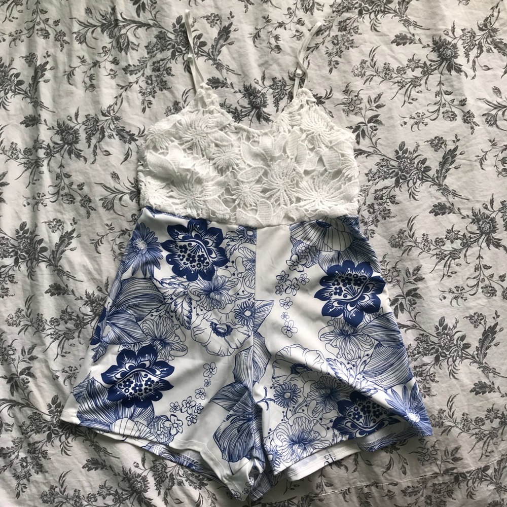 White Floral Romper